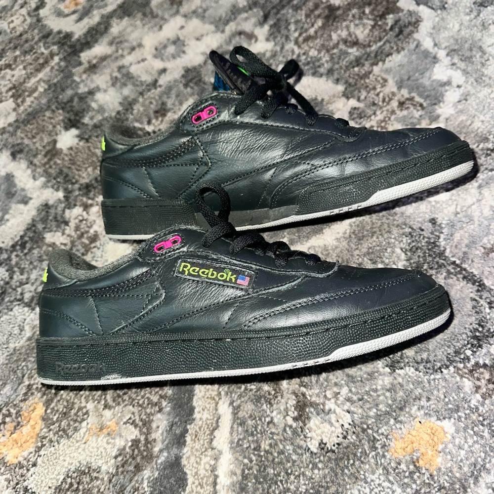 Reebok Dark Gray Sneakers with Neon Accents